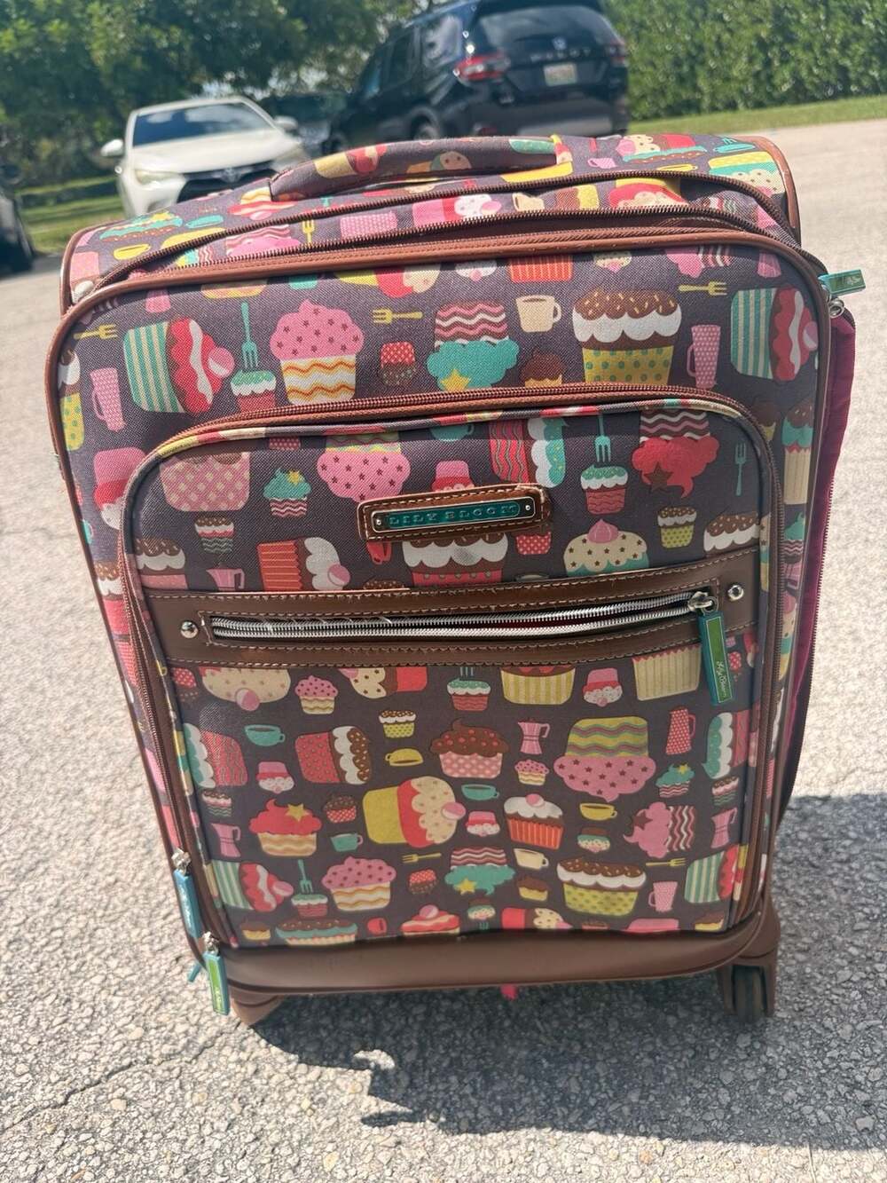 Lily  bloom luggage large expandable design pattern suitcase with spinner wheels